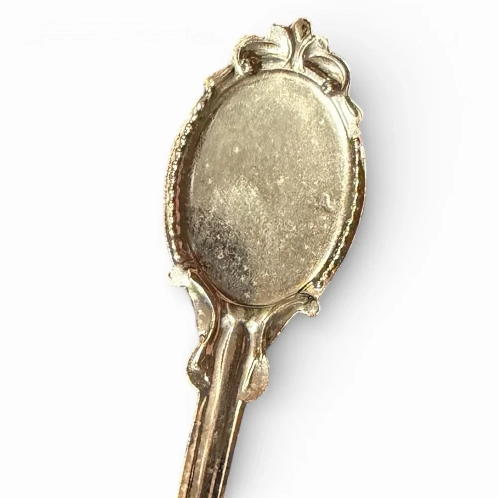 Vintage Playa Del Carmen Mexico Souvenir Spoon Enameled Beach Palm Tree Crest